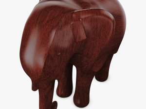 Elephant Wooden Statue v 1 Modello 3D