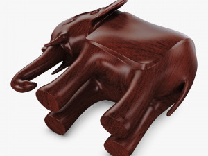 Elephant Wooden Statue v 1 Modello 3D