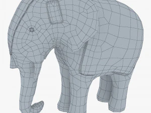 Elephant Wooden Statue v 1 3D Model