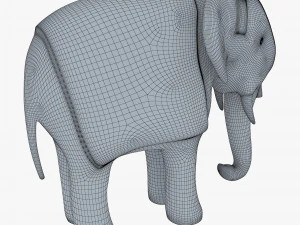 Elephant Wooden Statue v 1 3D Model