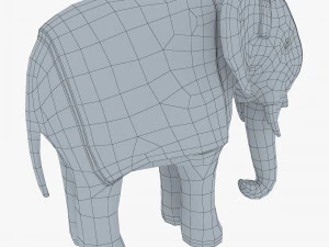 Elephant Wooden Statue v 1 3D Model