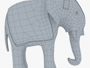 Elephant Wooden Statue v 1 Modello 3D