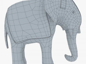 Elephant Wooden Statue v 1 3D Model