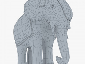 Elephant Wooden Statue v 1 Modello 3D