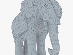 Elephant Wooden Statue v 1 3D Model