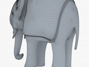 Elephant Wooden Statue v 1 Modello 3D