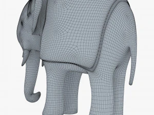 Elephant Wooden Statue v 1 3D Model