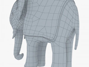 Elephant Wooden Statue v 1 3D Model