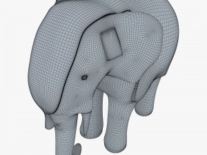 Elephant Wooden Statue v 1 Modello 3D