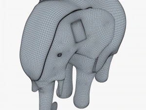 Elephant Wooden Statue v 1 3D Model