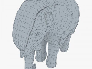 Elephant Wooden Statue v 1 3D Model