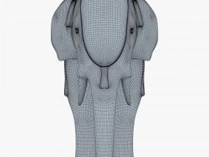 Elephant Wooden Statue v 1 3D Model