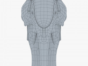 Elephant Wooden Statue v 1 Modello 3D