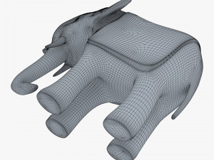 Elephant Wooden Statue v 1 Modello 3D