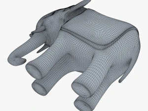 Elephant Wooden Statue v 1 3D Model