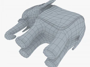 Elephant Wooden Statue v 1 3D Model