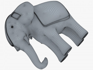 Elephant Wooden Statue v 1 Modello 3D