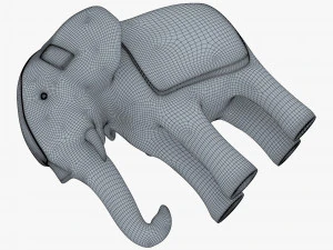 Elephant Wooden Statue v 1 3D Model