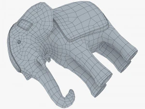 Elephant Wooden Statue v 1 3D Model