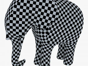 Elephant Wooden Statue v 1 3D Model