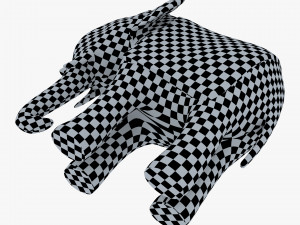 Elephant Wooden Statue v 1 Modello 3D