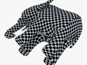 Elephant Wooden Statue v 1 3D Model