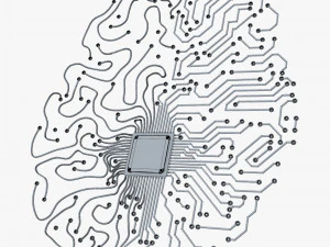 Artificial Intelligence Circuit Brain M 1 3D Model