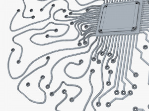 Artificial Intelligence Circuit Brain M 1 3D Model