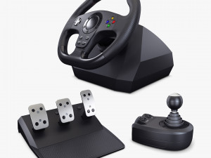 Generic Gaming Steering Wheel with Pedals and Shifter M 1 3D मॉडल