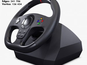 Generic Gaming Steering Wheel with Pedals and Shifter M 1 3D मॉडल
