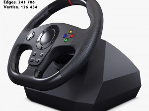 Generic Gaming Steering Wheel with Pedals and Shifter M 1 3D Model
