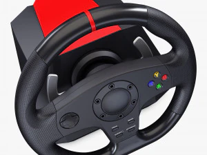 Generic Gaming Steering Wheel with Pedals and Shifter M 1 3D Model
