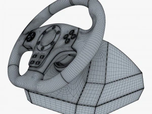 Generic Gaming Steering Wheel with Pedals and Shifter M 1 3D Model
