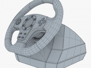 Generic Gaming Steering Wheel with Pedals and Shifter M 1 3D Model