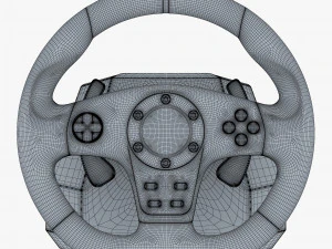 Generic Gaming Steering Wheel with Pedals and Shifter M 1 3D Model