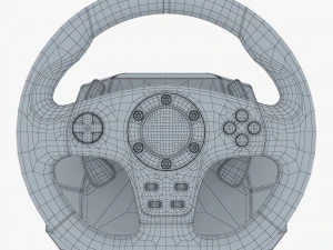 Generic Gaming Steering Wheel with Pedals and Shifter M 1 3D Model