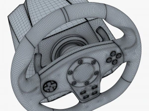 Generic Gaming Steering Wheel with Pedals and Shifter M 1 3D Model