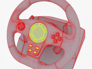 Generic Gaming Steering Wheel with Pedals and Shifter M 1 3D Model