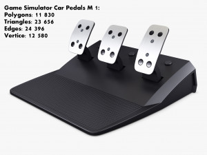 Generic Gaming Steering Wheel with Pedals and Shifter M 1 3D मॉडल