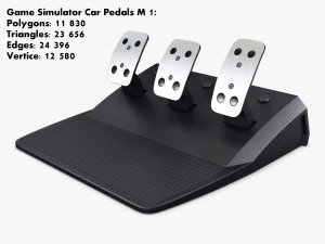 Generic Gaming Steering Wheel with Pedals and Shifter M 1 3D Model