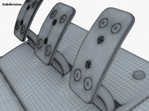 Generic Gaming Steering Wheel with Pedals and Shifter M 1 3D Model