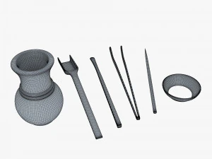 Ceremony Tea Tool Set M 1 3D Model