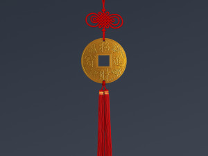 Hanging Feng Shui Coin M 1 Model 3D