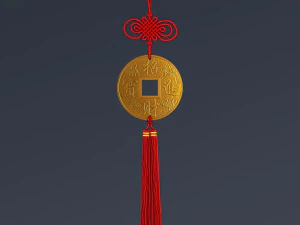 Hanging Feng Shui Coin M 1 3D Model