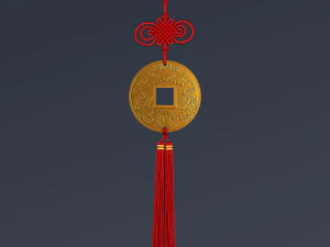 Hanging Feng Shui Coin M 1 3D Model