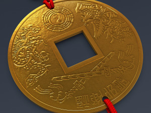 Hanging Feng Shui Coin M 1 Model 3D
