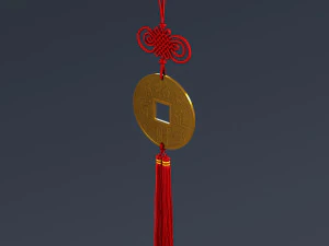 Hanging Feng Shui Coin M 1 3D Model
