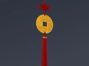 Hanging Feng Shui Coin M 1 3D Model
