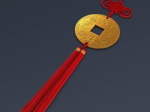 Hanging Feng Shui Coin M 1 Model 3D