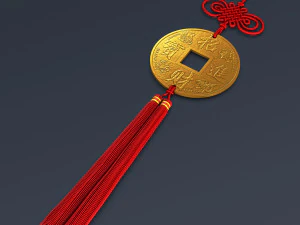 Hanging Feng Shui Coin M 1 3D Model